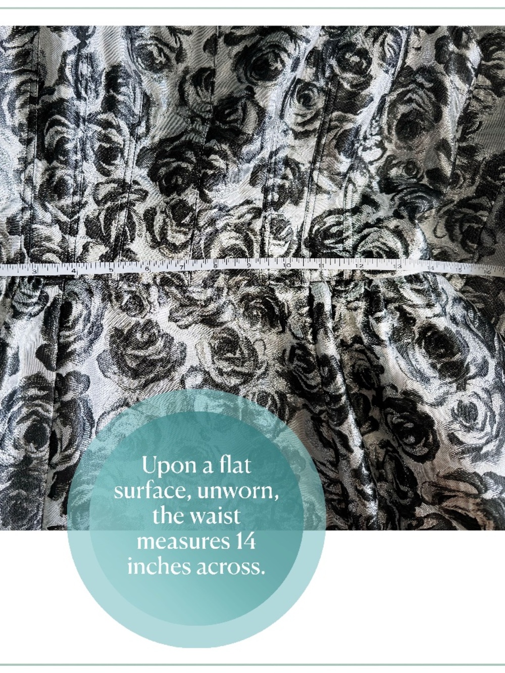 $5490 Carolina Herrera Metallic Silver Rose Motif Silk Crinoline Runway Dress - Picture 16 of 16